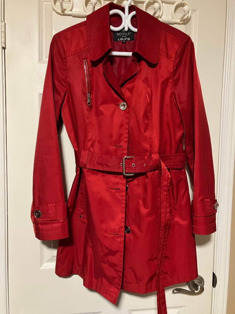 Laura Red Ladies Trench Coat
